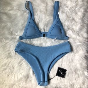 Zaful NWT new bikini blue small medium set two piece summer vacation swim suit